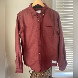 Anian Men's XL-L Recycled Wool Blend Button Down Overshirt Shacket Canada